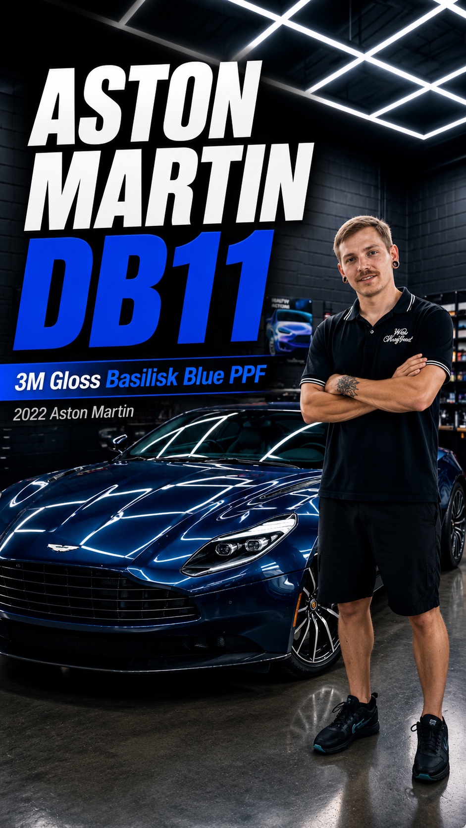 Aston Martin DB11 3M Gloss Basilisk Blue PPF reveal thumbnail